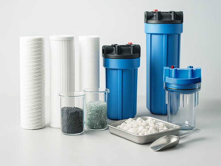 Aqua Industrial Solutions Filters & Media range — cartridges, housings, and media.