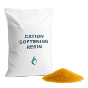 Packaged cation resin bag with resin media for water softeners